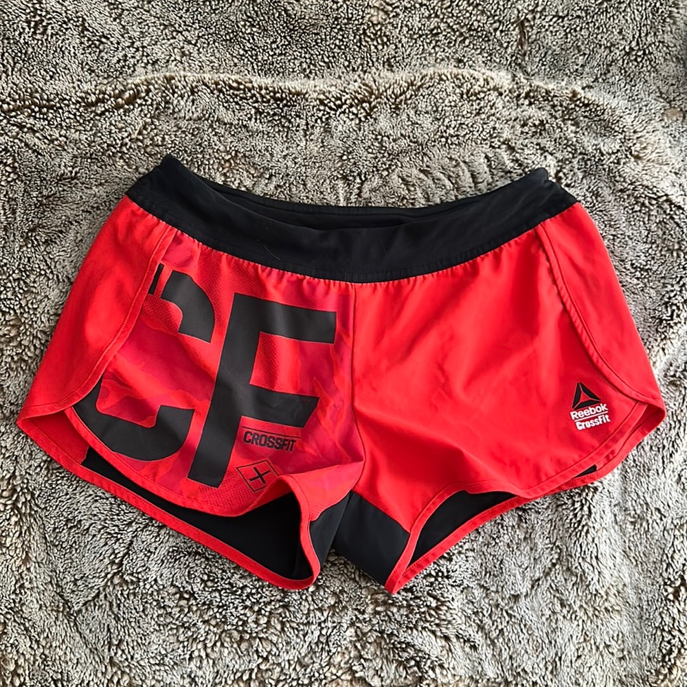 Reebok CrossFit red and black shorts